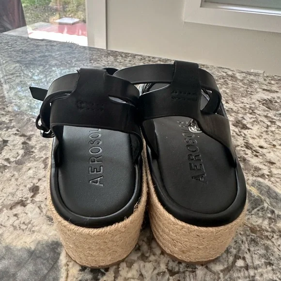 AEROSOLES Black Sandals with Chunky Platform - Picture 5 of 5
